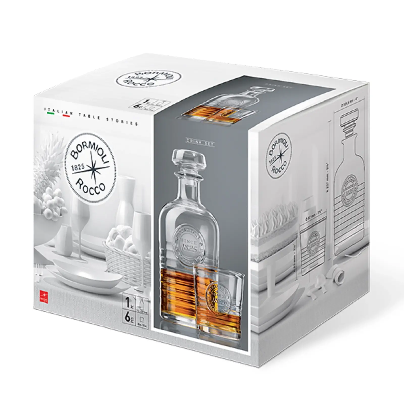 BORMIOLI ROCCO OFFICINA 1825 7 PIECE DECANTER AND GLASSES SET - Home & Garden