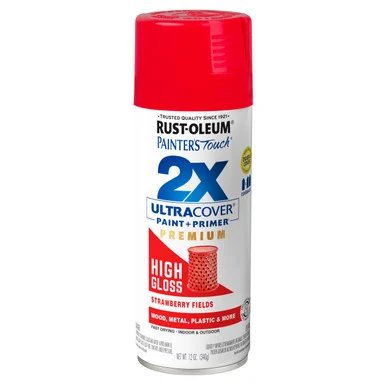 Rustoleum 331180 Painter's Touch 2x Ultra Cover Spray Paint, High Gloss Strawberry Fields, 12 Oz Aerosol Can, 6/carton