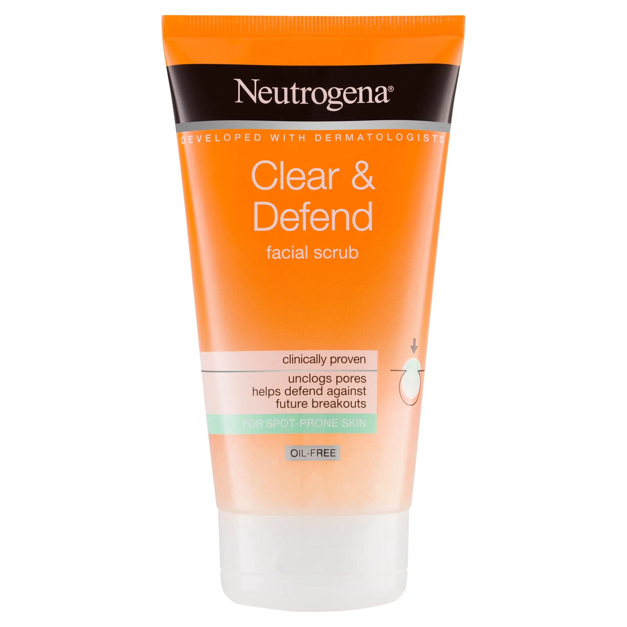 Neutrogena Clear & Defend Facial Scrub 150mL - Beauty
