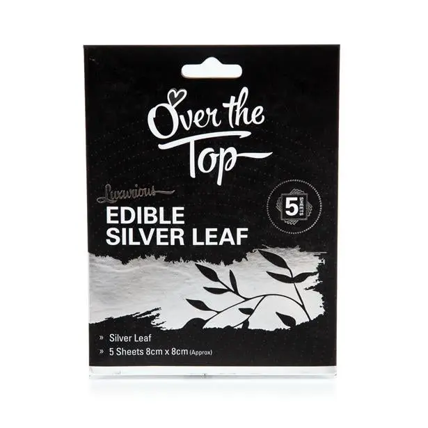 Silver Leaf 8cm x 8cm Transfer Sheet 5pk - Home & Garden