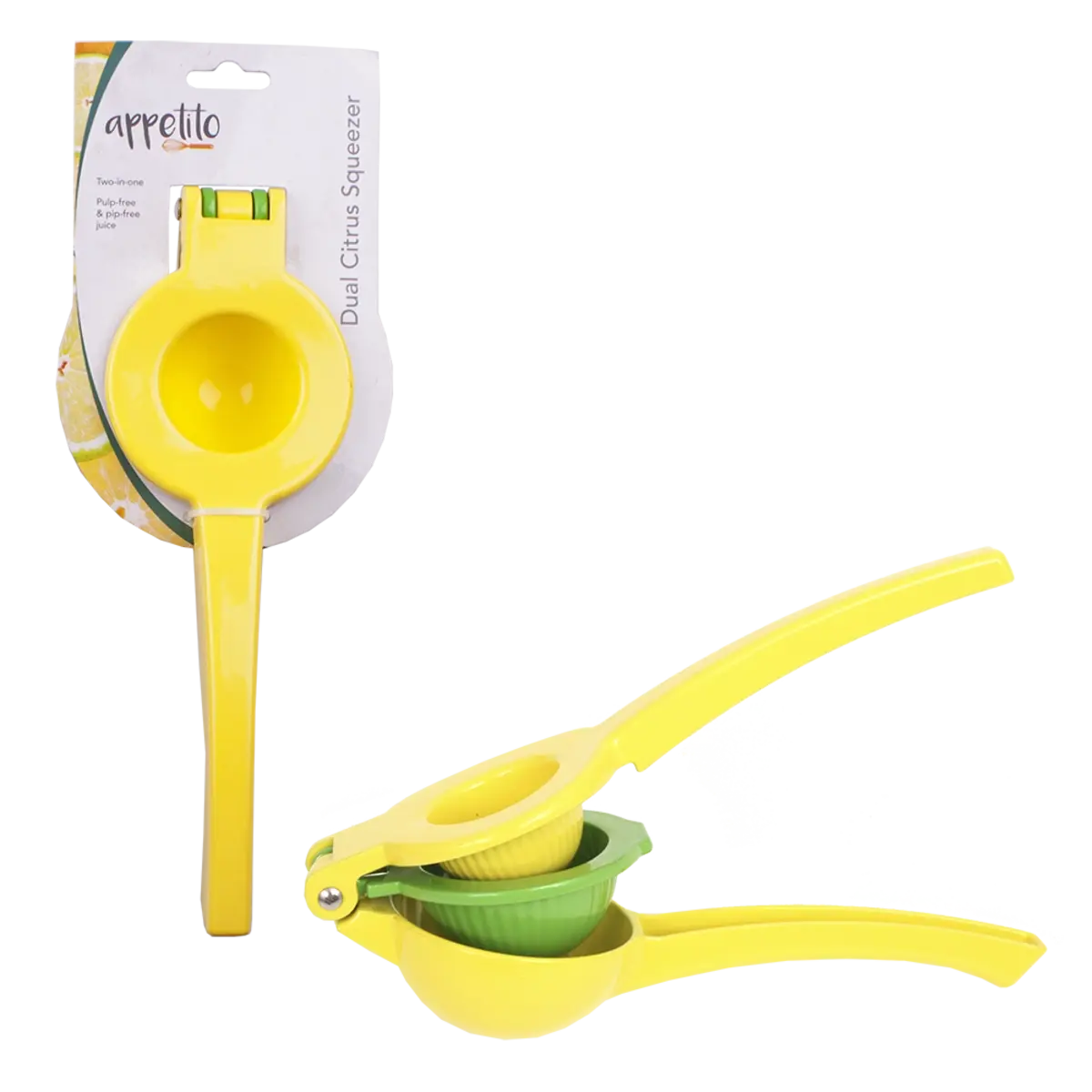 APPETITO DUAL CITRUS SQUEEZER - YELLOW/GREEN
