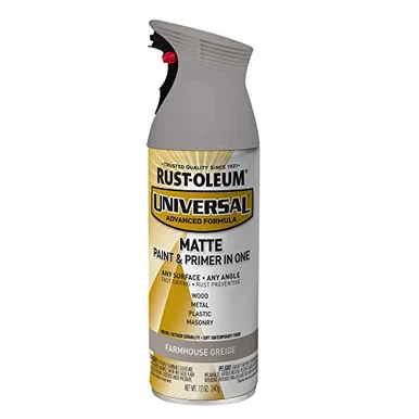Rustoleum 376724 Universal Premium Spray Paint, Matte Greige, 12 Oz Aerosol Can, 6/carton