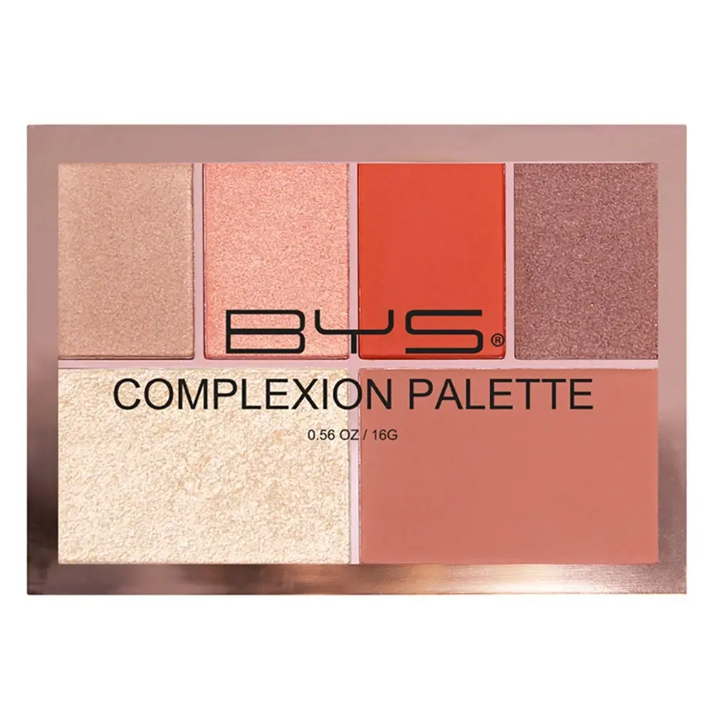 BYS Complexion Palette Fire Face Makeup Bronzer/Blush Matte/Shimmer 6 Shades 16g - Beauty