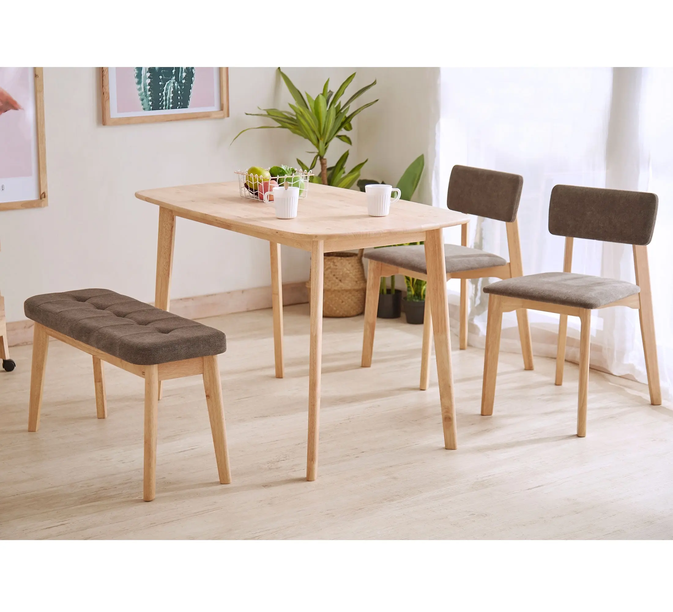 Hockey 4pc Chairs and Bench Dining Set - Furniture