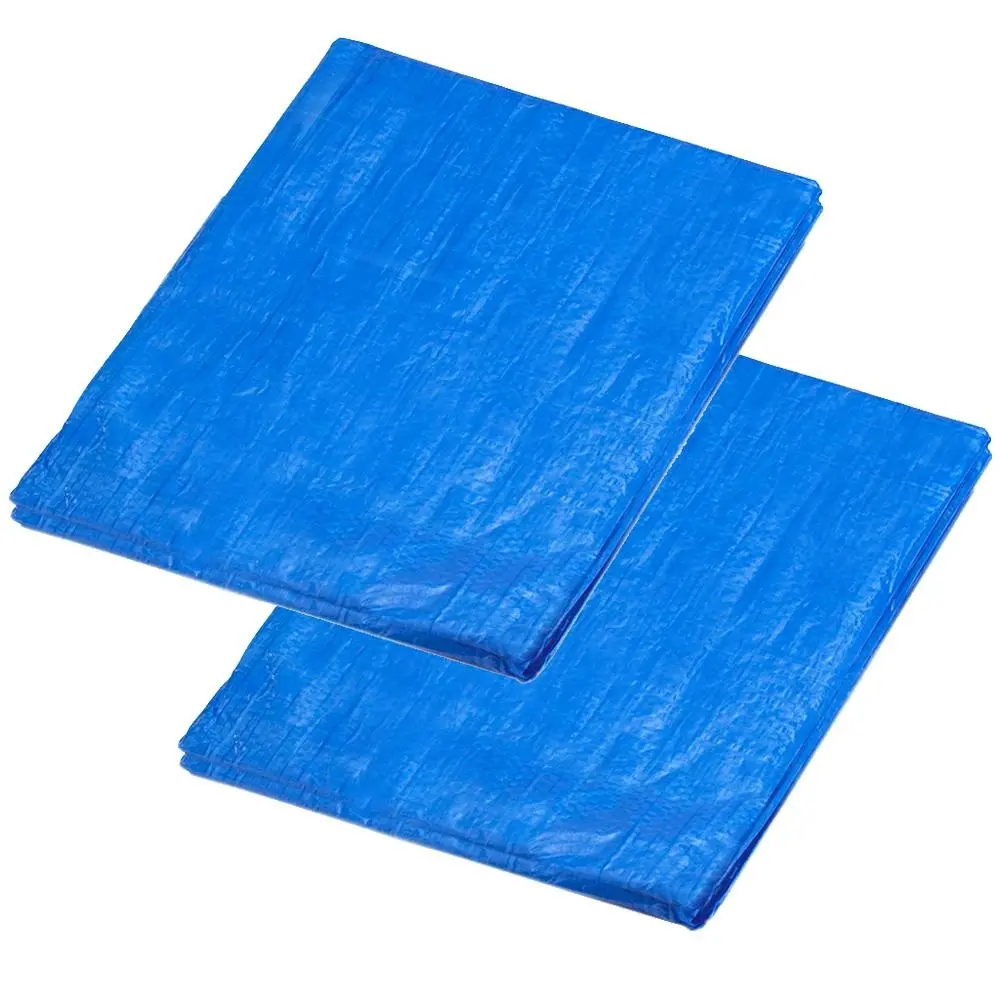 2x Polyethylene Waterproof 7.2x5.4m Tarpaulin Plastic Cover Canopy Sheet Tarp BL - Automotive