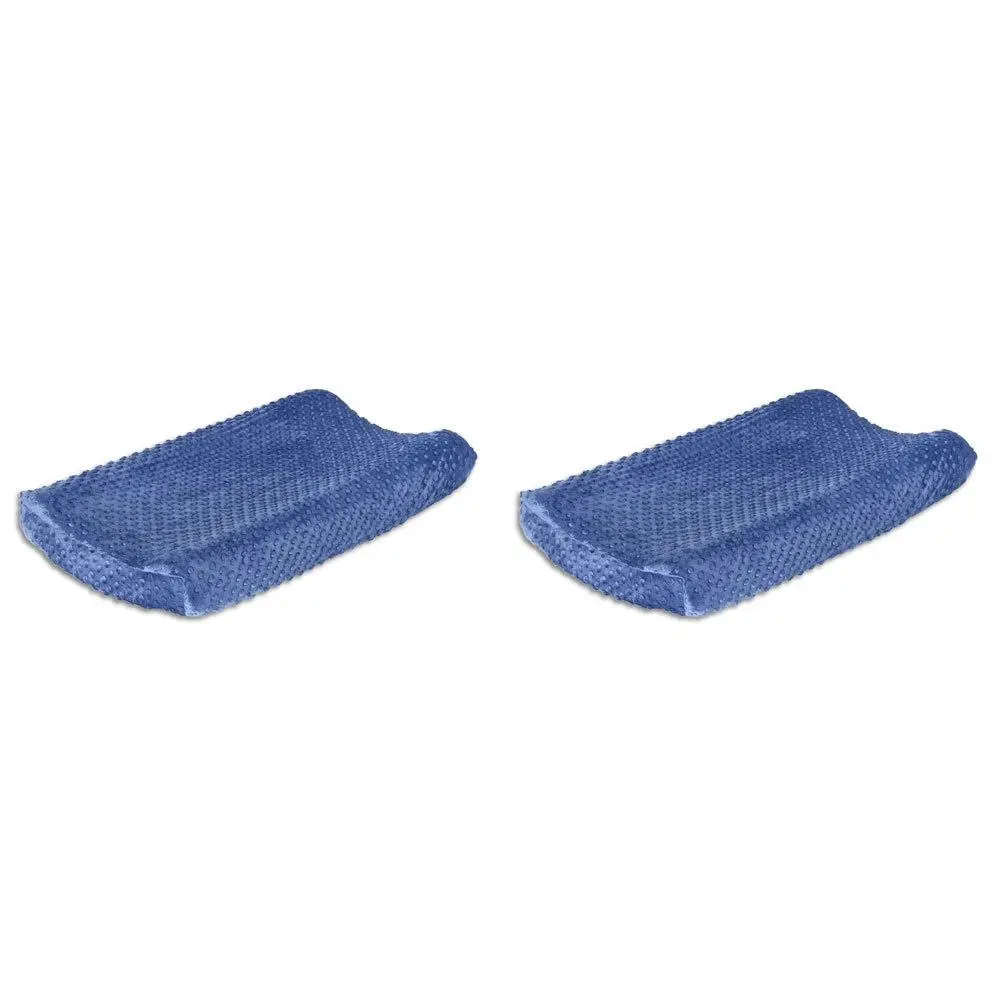 2x The Peanutshell 81cm Polyester Nursery Change Pad Cover Little Peanut Navy BL - Baby