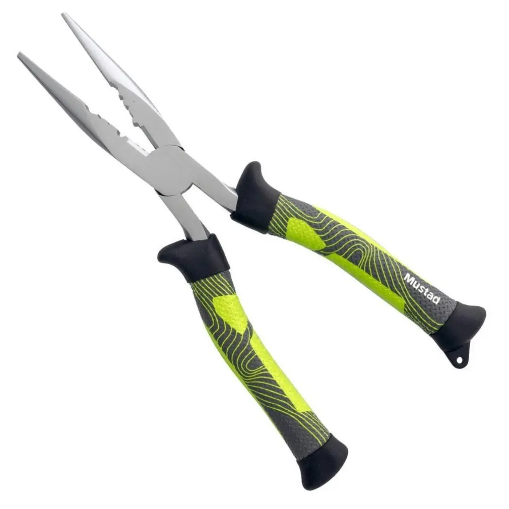 Mustad 8 Inch Stainless Steel Straight Nose Fishing Pliers - Sports & Outdoor