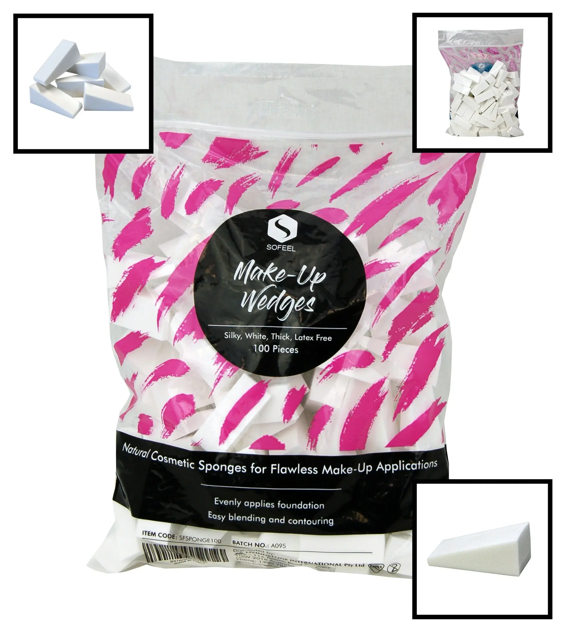 Sofeel Natural Makeup Sponges Silky White 100 Bag - Beauty