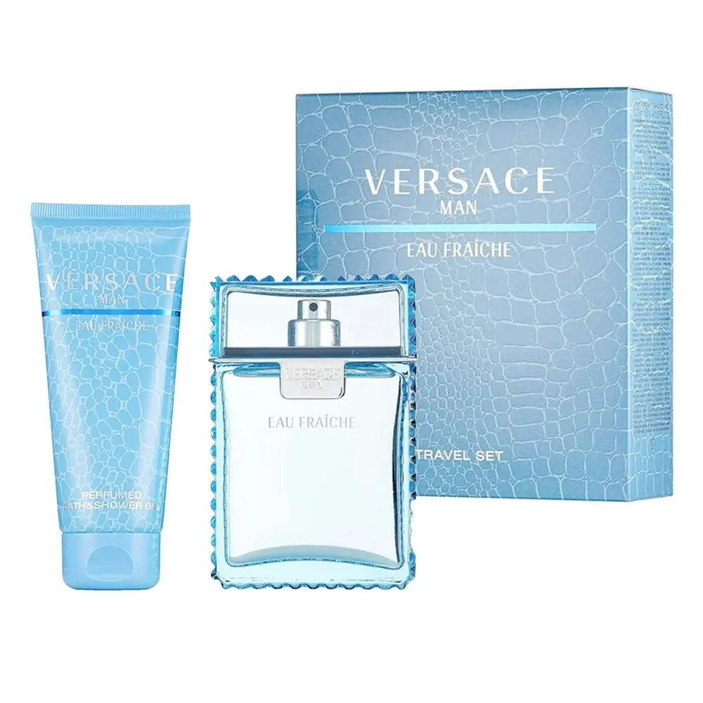 2pc Versace Eau Fraiche Men's 100ml Eau De Toilette/100ml Bath Shower Gel Set - Beauty