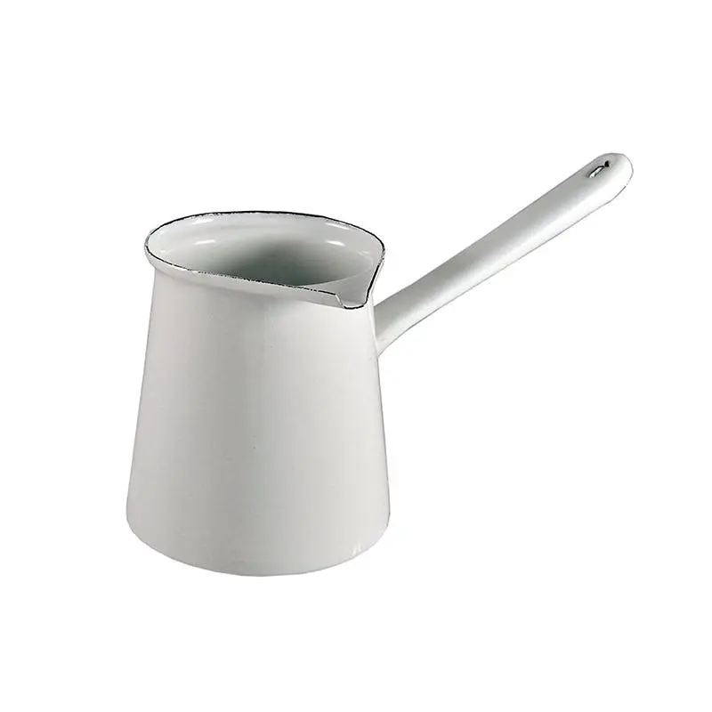 Urban Style 7cm Enamel 750ml Turkish Coffee Pot/Chai Latte Warmer w/Handle White - Home & Garden