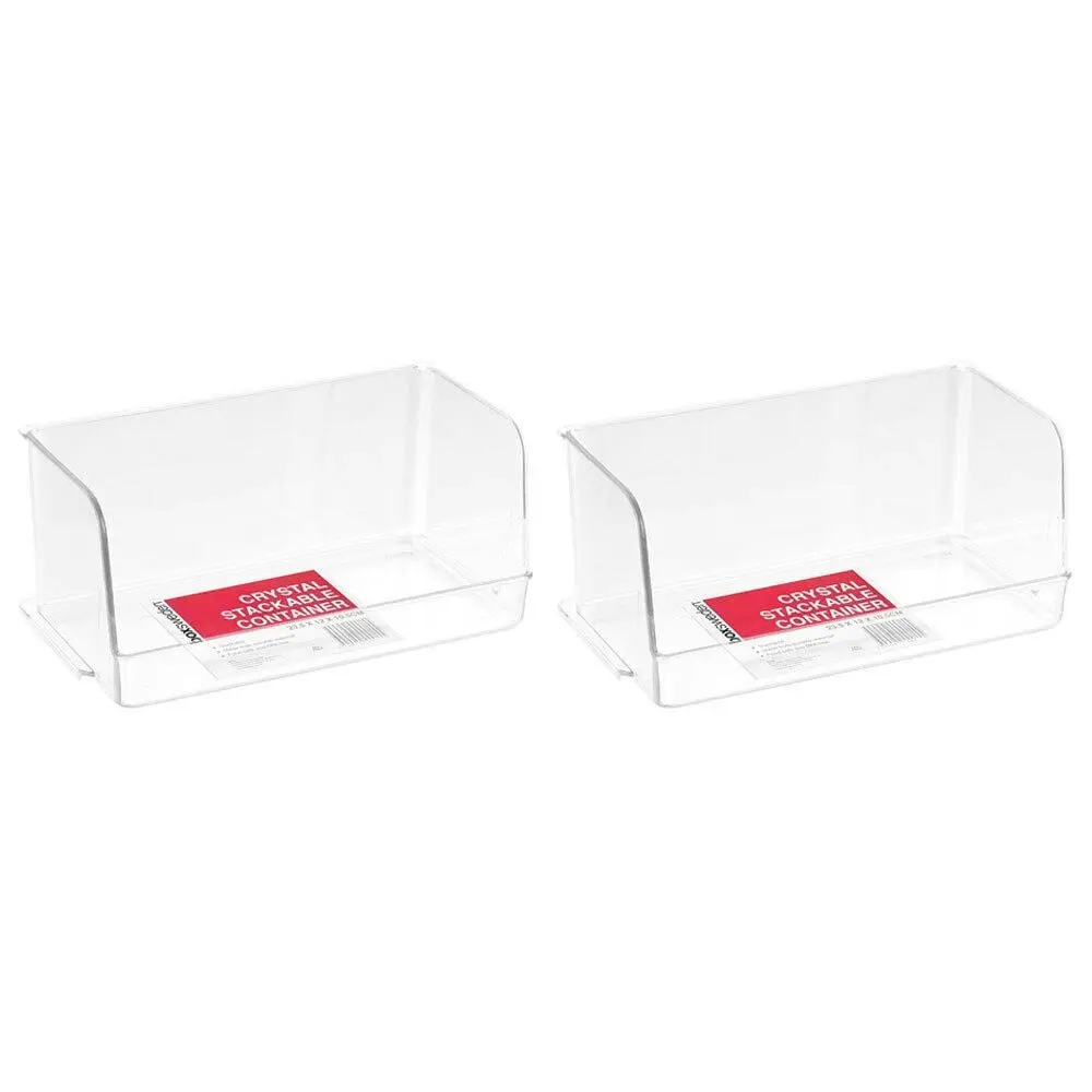 2x Boxsweden 23.5cm Crystal Kitchen Stackable Organiser/Storage Container Small - Home & Garden