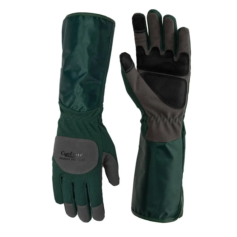 Cyclone Size Large Gauntlet Padded Pruning/Planting/Gardening Gloves Green - Home & Garden