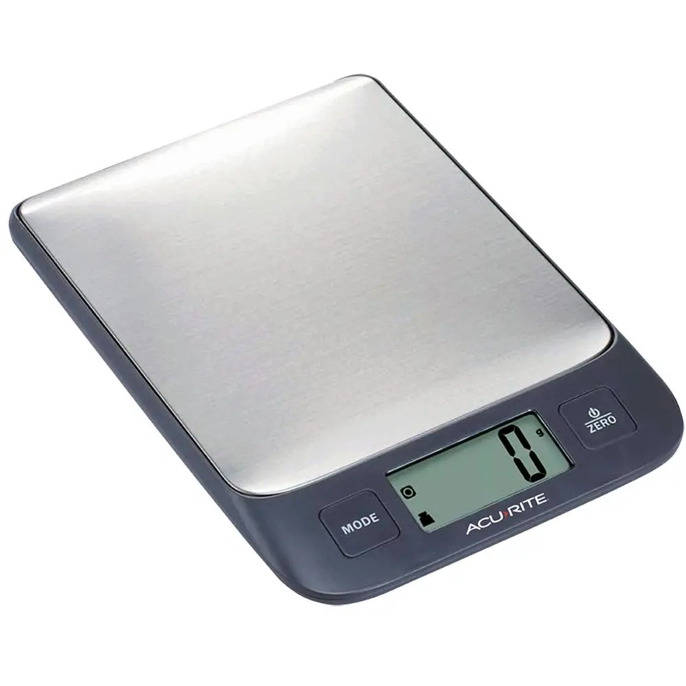 AcuRite Stainless Steel Digital Kitchen Scale 1g/5kg Cooking Instrument - Home & Garden