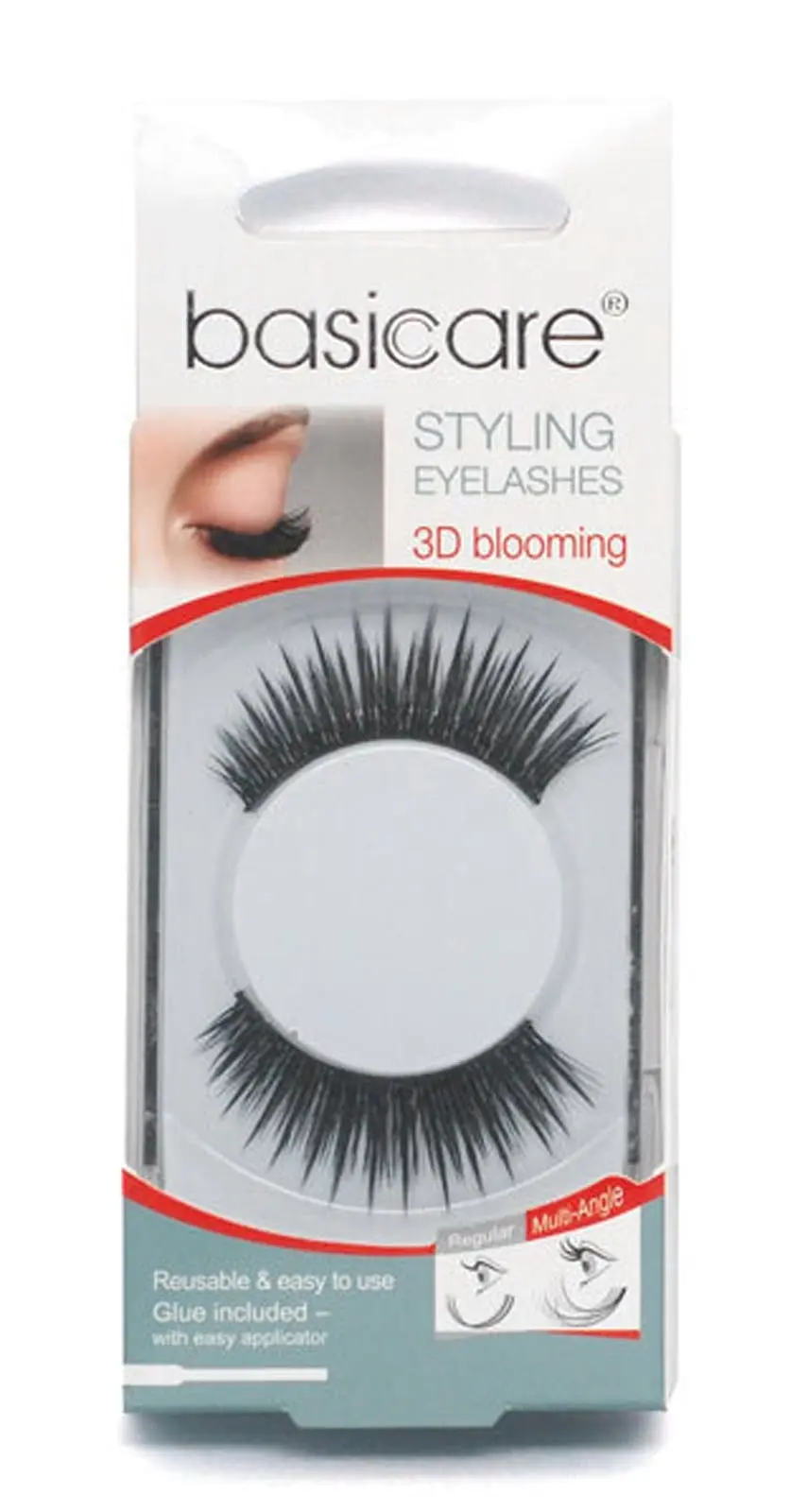 Basicare Styling Eyelashes 3D Blooming 1921 Reusable Lightweight with Glue - Beauty