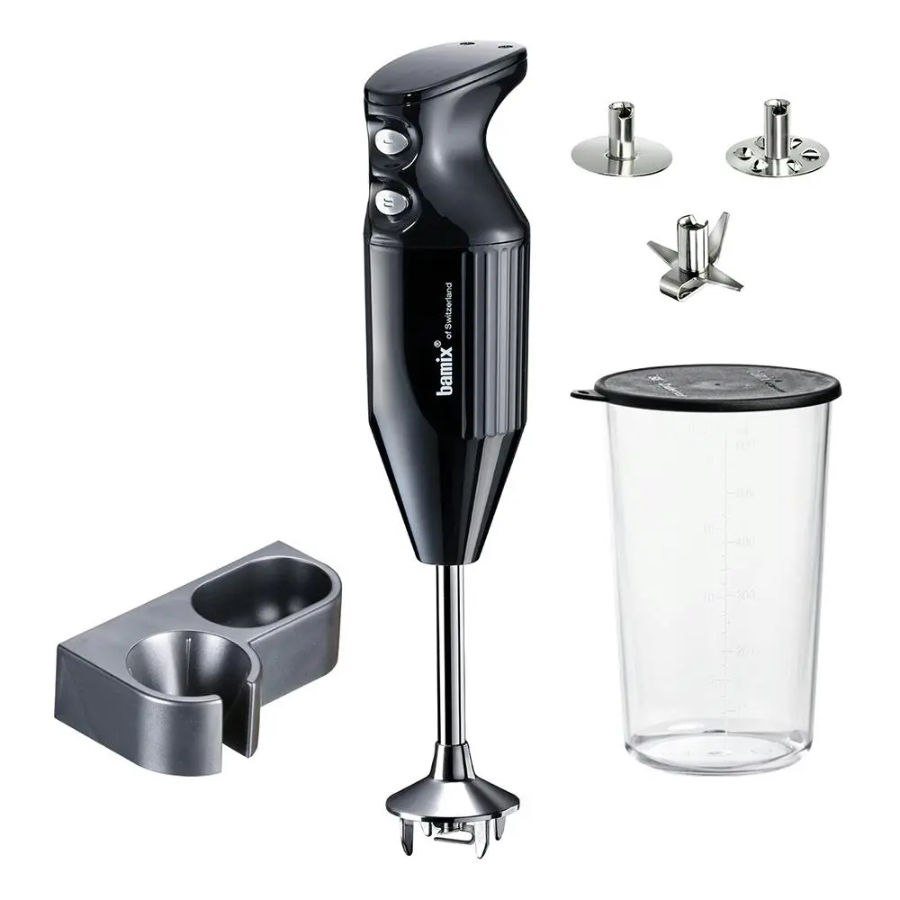 Bamix Mono 140W Electric Hand Stick Blender Beat/Shred/Chop Mixer w/Beaker Black - Home & Garden