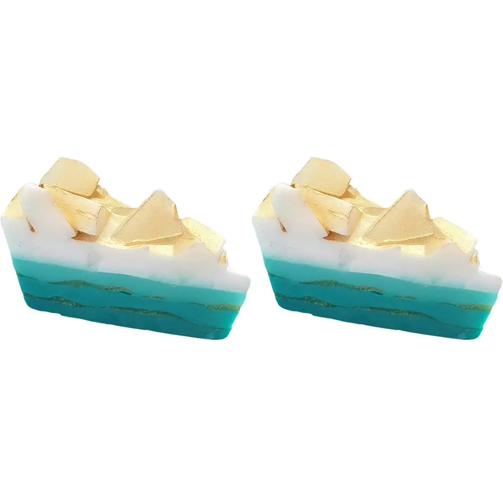 2PK Bomb Cosmetic Golden Surf Scented Soap Cake Slice Body Fragrance Bathing Bar - Beauty
