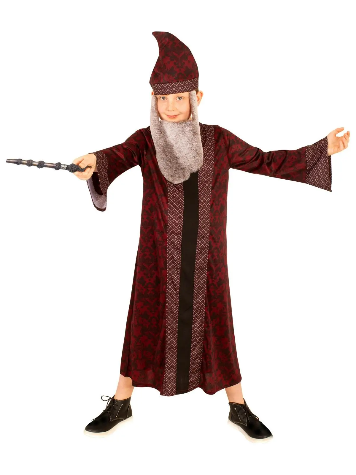 Harry Potter Dumbledore Hogwarts Childrens Wizard Robe Costume Set Size 9yrs+ - Fashion