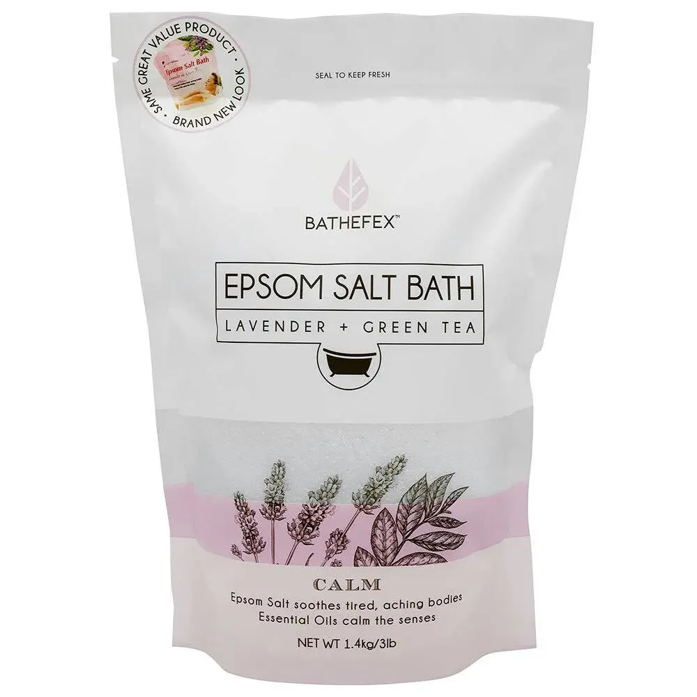 Bathefex Epsom Salt Bath Soak Lavender and Green Tea 1.4kg Muscle Relax - Beauty