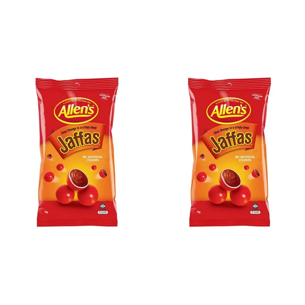2x Allen's 1kg Jaffas Choc Orange Crispy Crunchy Candy/Lolly Sweet Snack Bag - Groceries