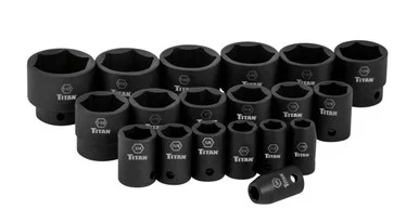 Titan 42019 19 Piece 1/2 Inch Drive 6 Point Sae Standard Impact Socket Set