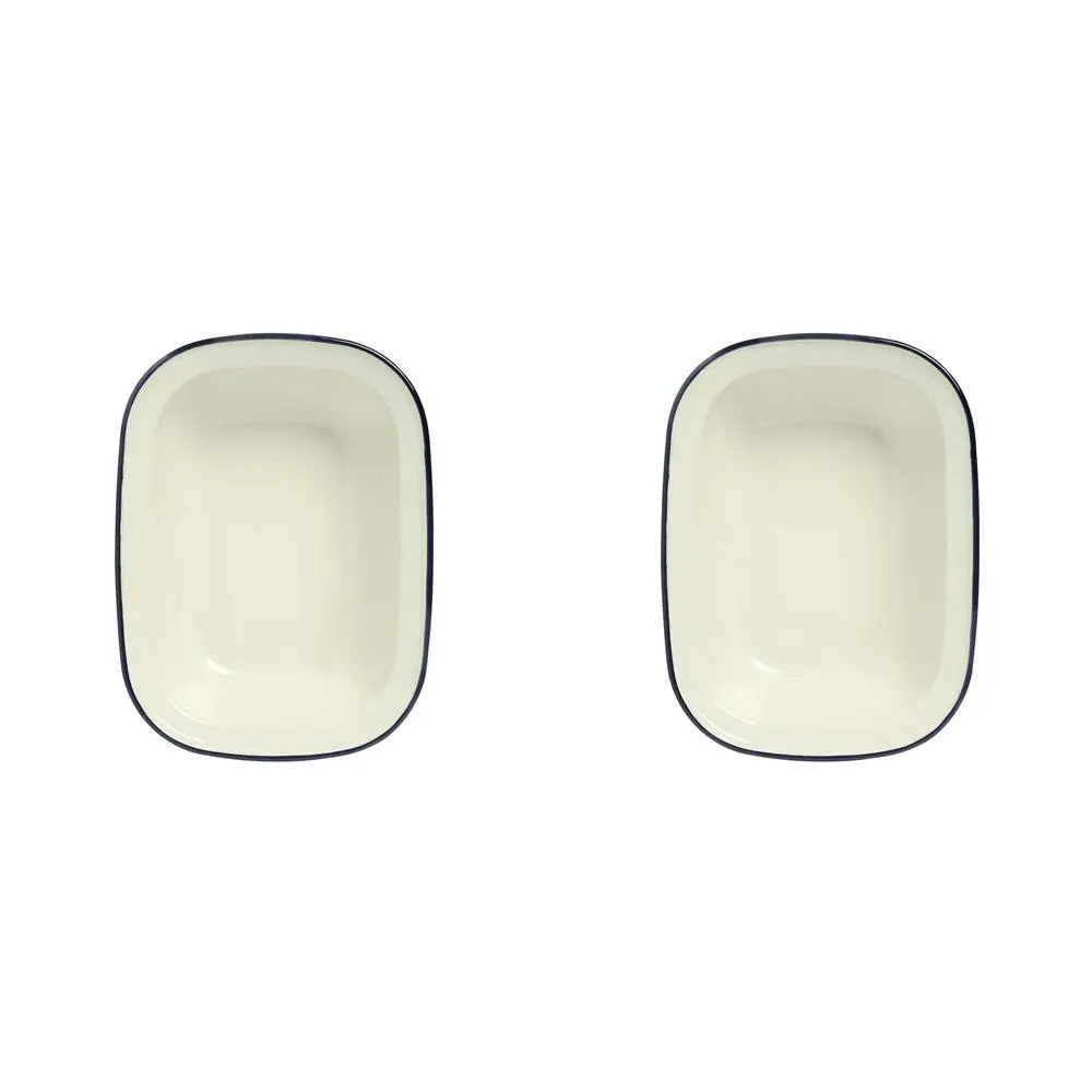 2PK Wiltshire Double Coated Porcelain Enamel Oblong Pie Dish 1L 21.5x15cm Blue - Home & Garden