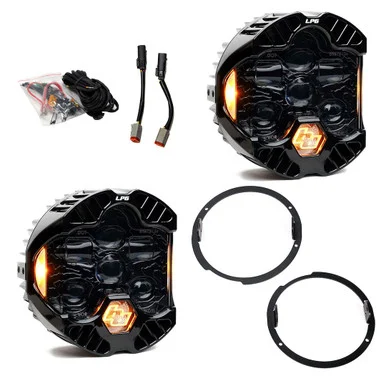 Baja Designs 448311 DOT LP6 SAE LED Headlight Kit for Jeep Wrangler JK 2007-18 - Amber DRL 448311_68