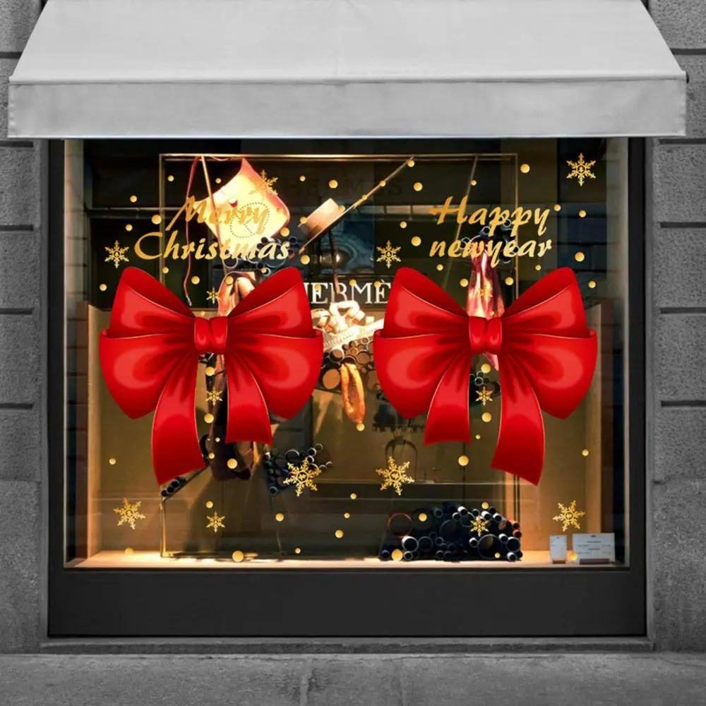 2Pcs Merry Christmas Window Stickers Wall Sticker Xmas Decals Christmas Decor - Hobbies