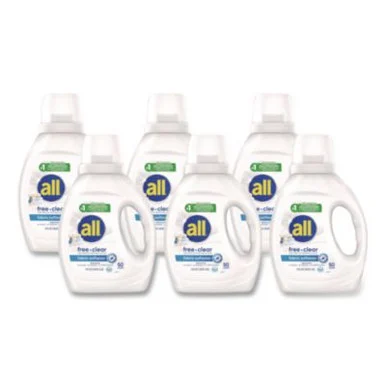 Dial Professional 47430 Free Clear Liquid Fabric Softener, Fragrance Free, 34 Oz Bottle, 6/carton