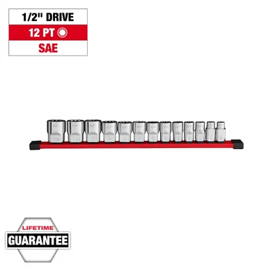 Milwaukee Electric Tools 48-22-9422 Milwaukee Tool 13pc 1/2 Inch Drive 12-point Sae Socket Set
