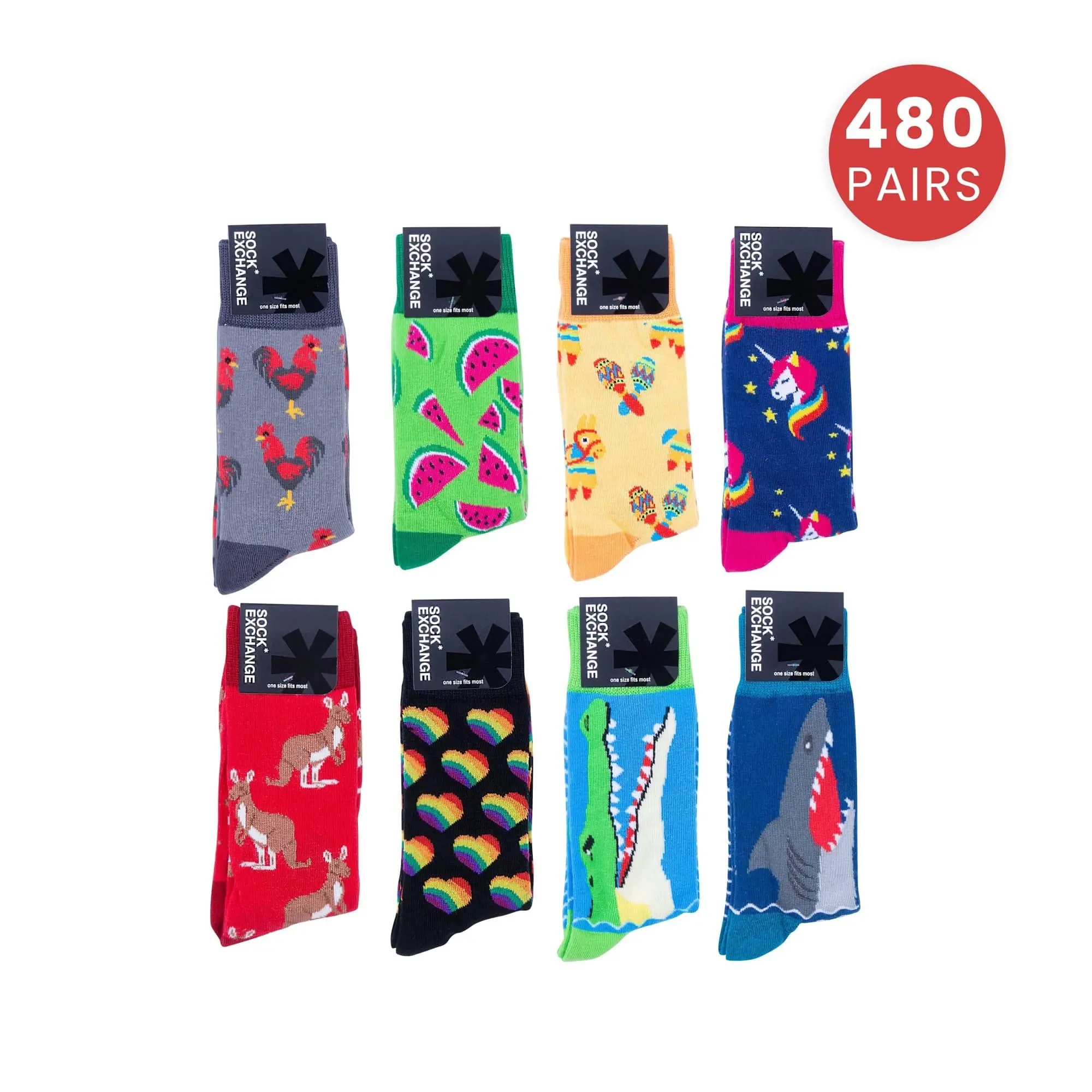 Wholesale 480 Pairs Novelty Socks (RRP $4.95 or $9.95 for 3) - Fashion