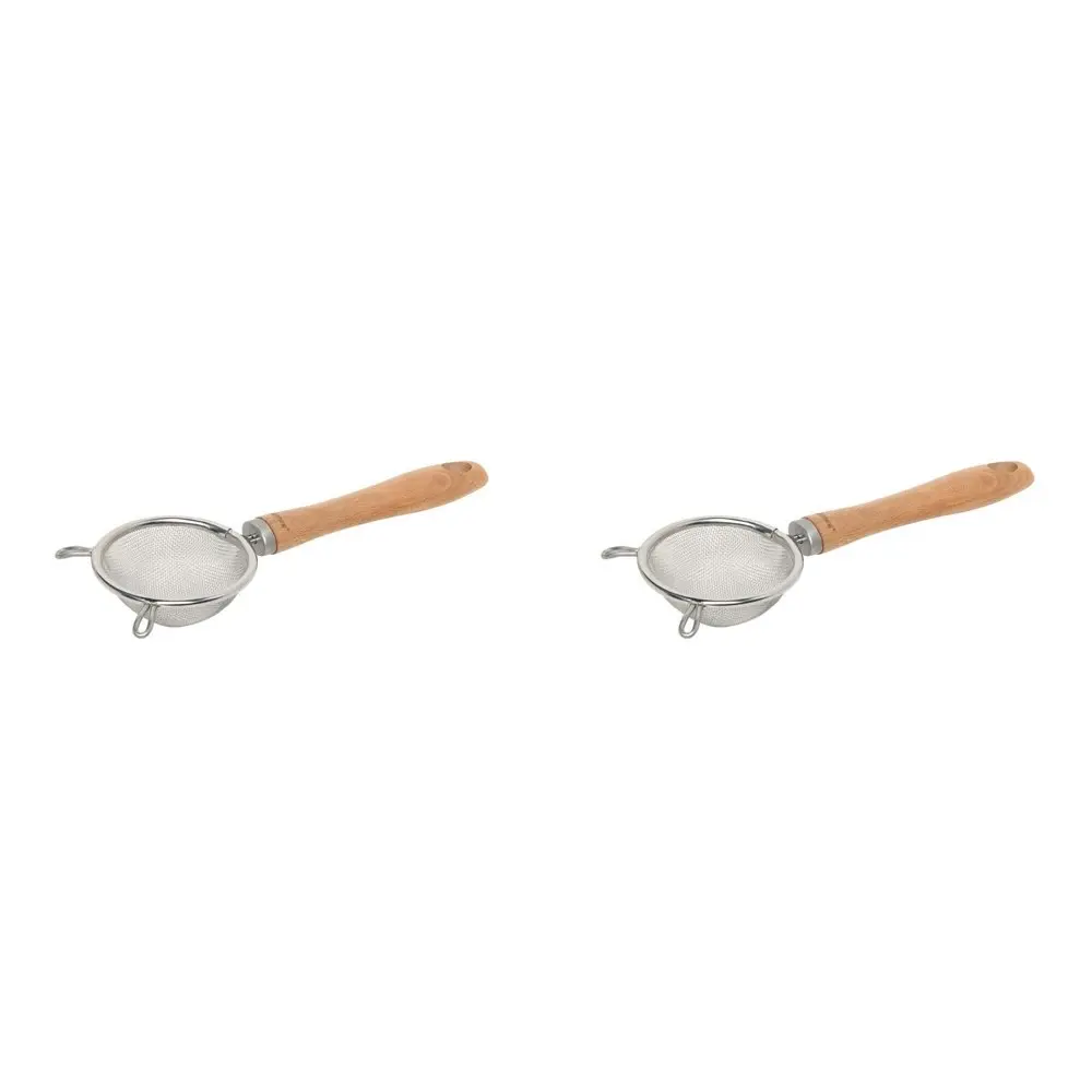 2PK Wiltshire Beechwood Handle Small Hand Mesh Sieve Strainer Bakeware Tool 7cm - Home & Garden