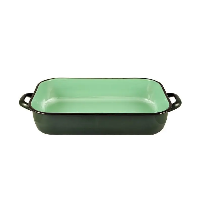 Urban Style 4.8L Enamel Baking Dish Rectangle Roasting Tray Oven Bakeware Green - Home & Garden