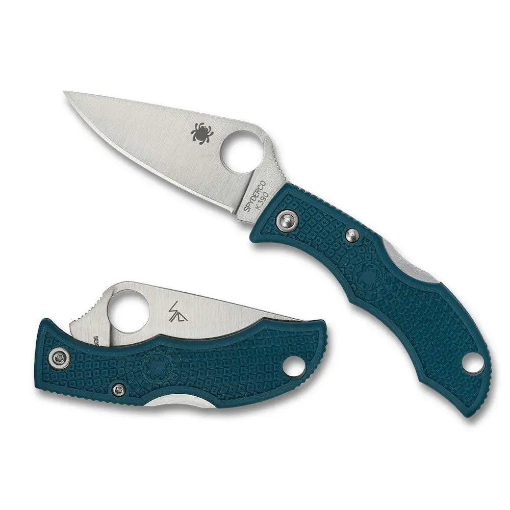 Spyderco Ladybug Blue K390 Plain Blade Folding Knife Yslfp3k390 - Sports & Outdoor