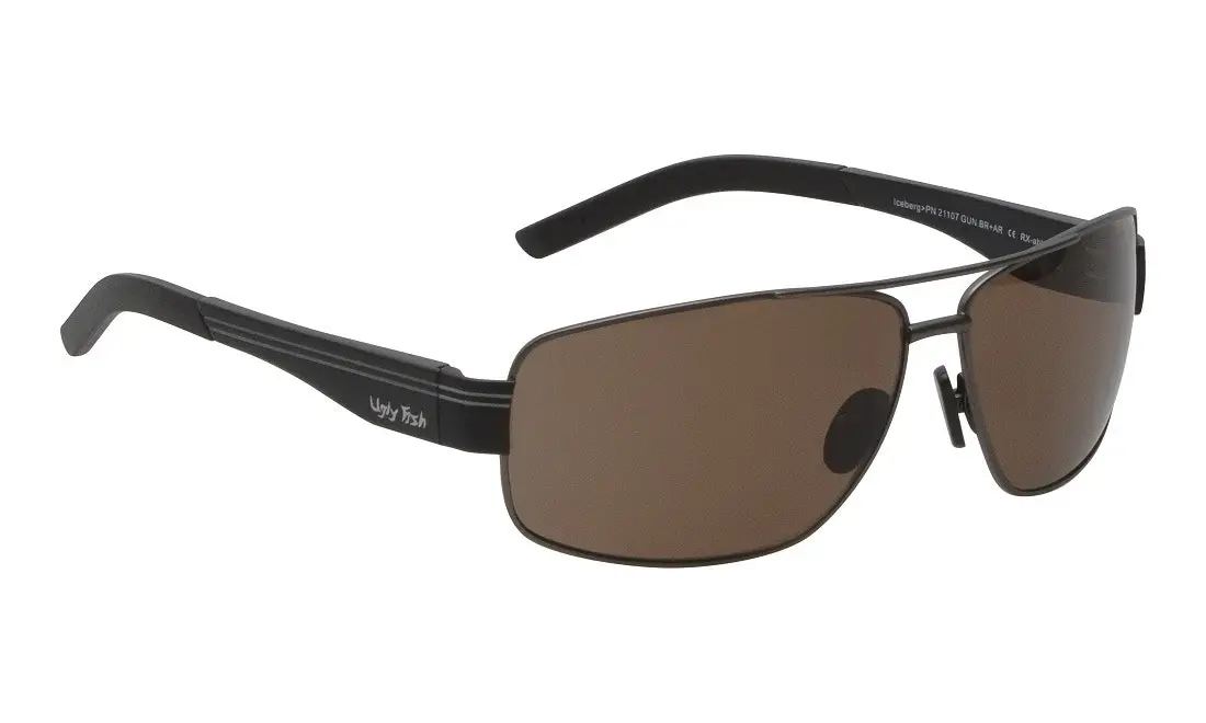 Ugly Fish Iceberg PN21107 Aluminium Gun Metal Frame/Brown Lens Adult Sunglasses - Sports & Outdoor