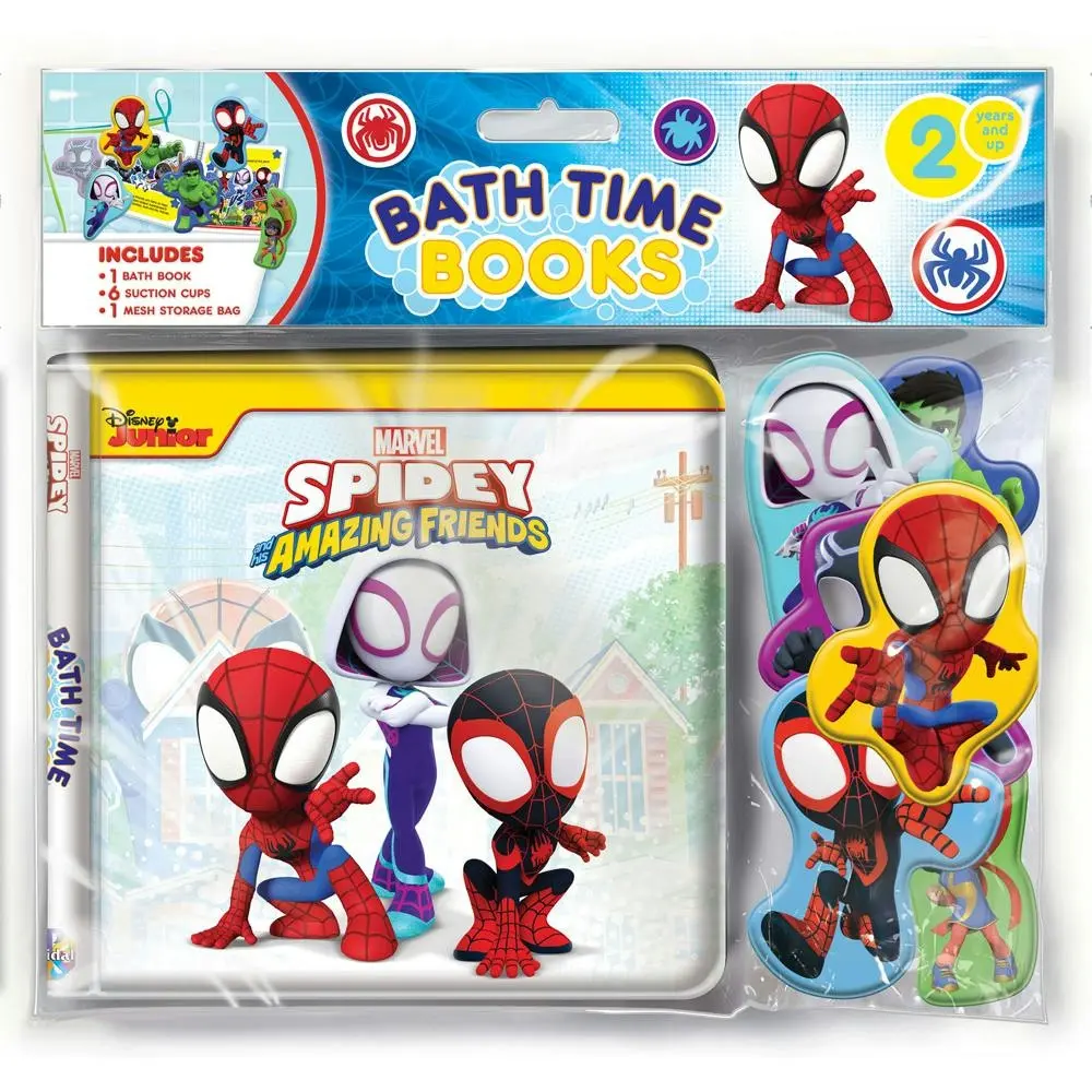 Marvel Spidey Or Spiderman Kids/Children Bathtime Book w/ Figures/Bag Eva 3+ - Entertainment
