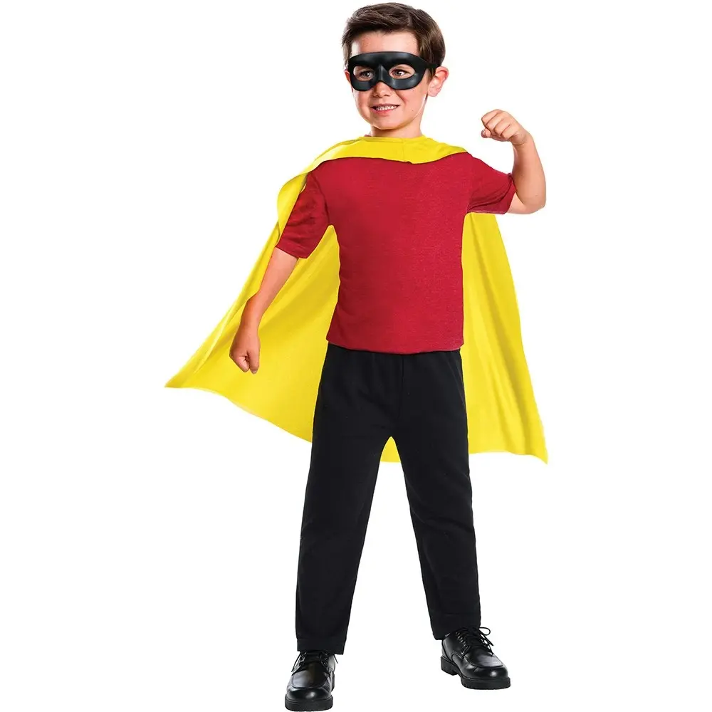 DC Comics Robin Cape And Mask Set Kids/Children Costume/Halloween Party One Size - Fashion