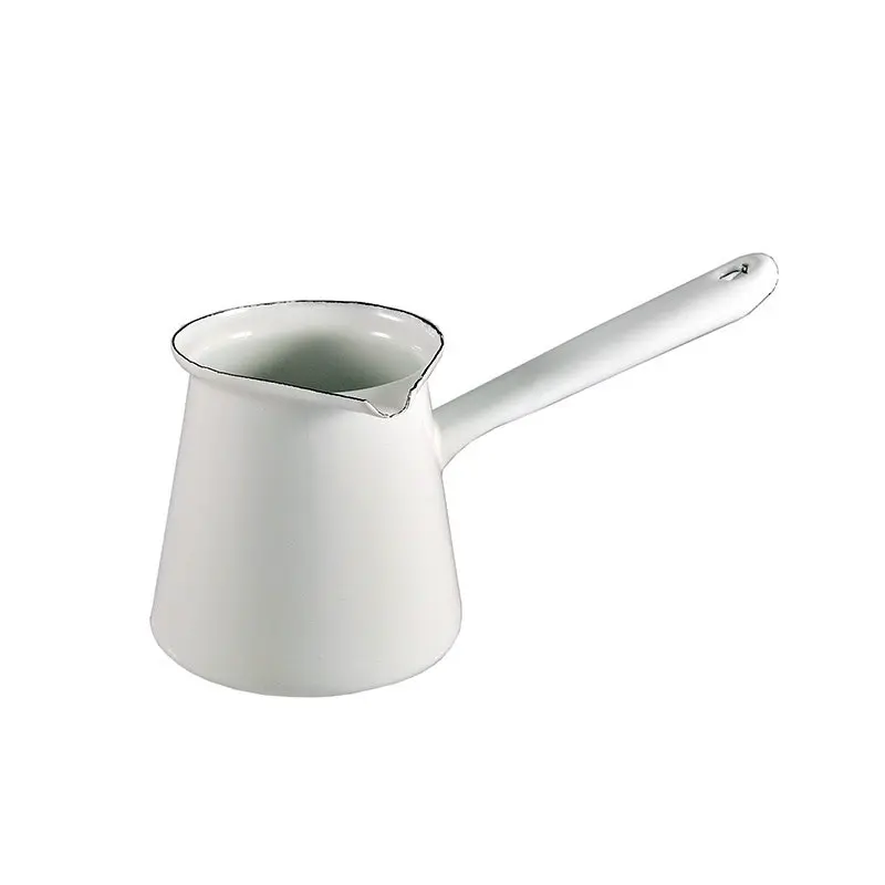 Urban Style 6cm Enamel 500ml Turkish Coffee Pot/Chai Latte Warmer w/Handle White - Home & Garden