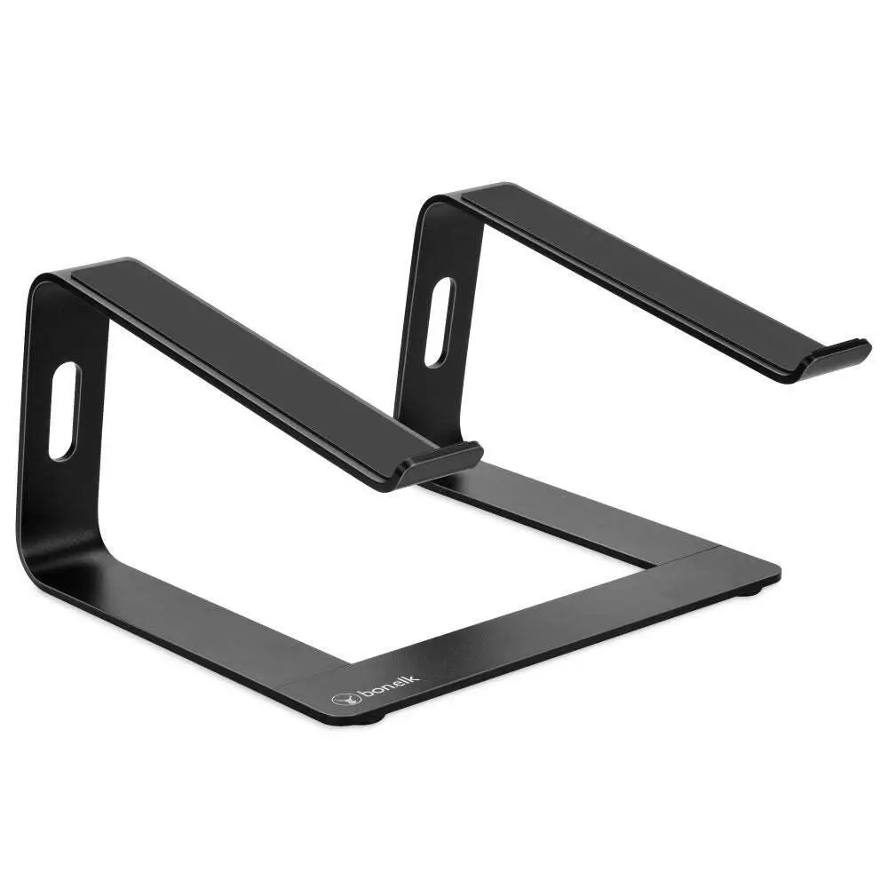 Bonelk Aluminium Elevate Stance Riser Laptop Stand Holder w/ Cable Holes Black - Electronics