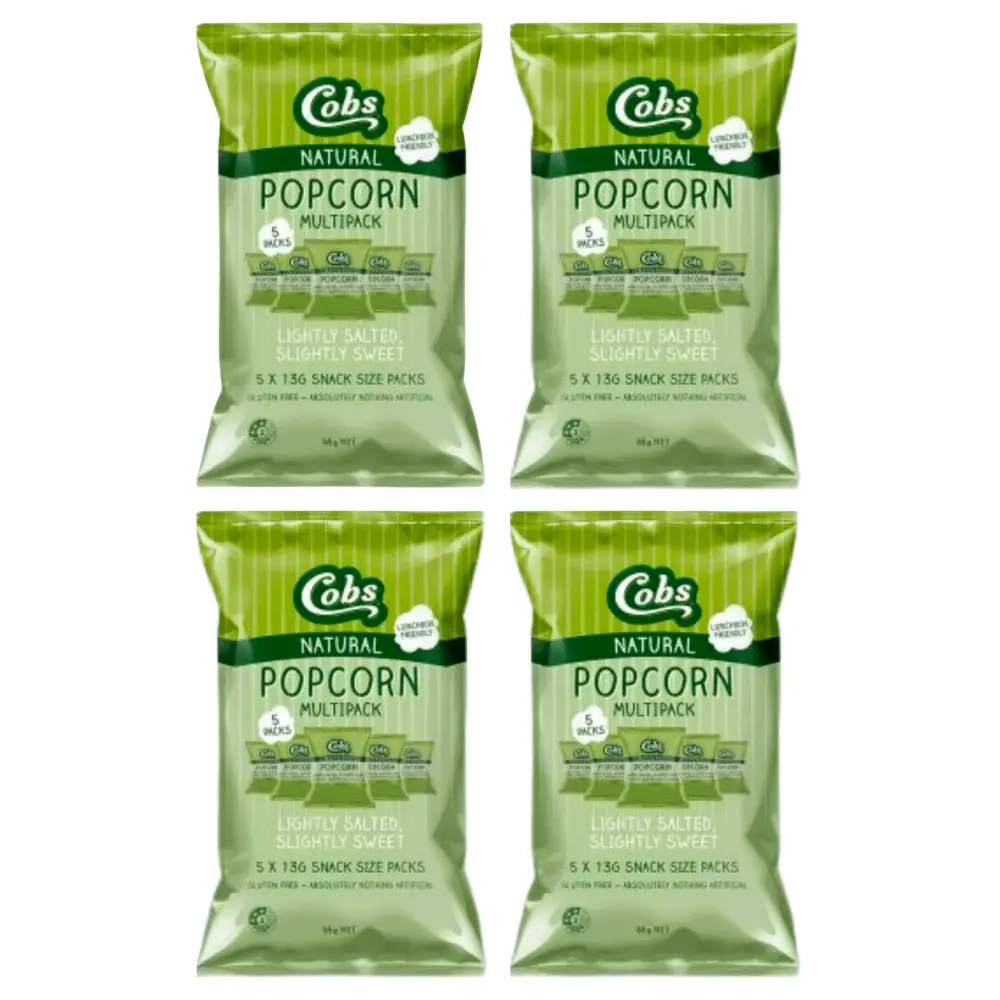 Cobs Popcorn Multipack Lightly Salted Slightly Sweet 65g x 4 - Groceries