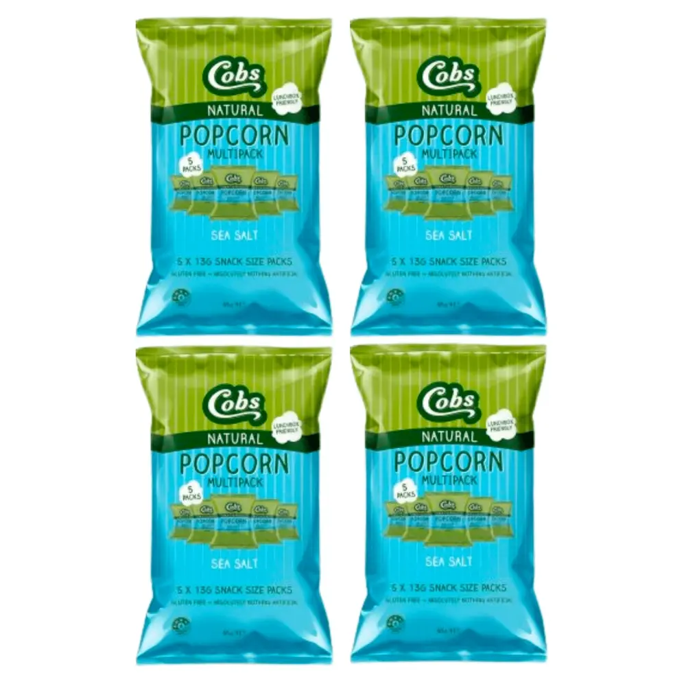 Cobs Popcorn Multipack Sea Salt 65g x 4 - Groceries