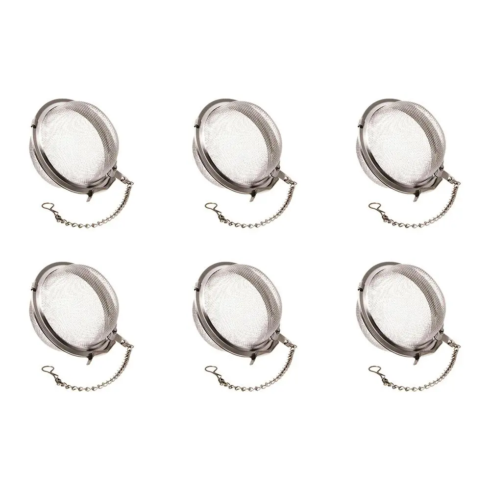 6x Teaology Stainless Steel Mesh Tea Strainer Ball Kitchen Utensil 5cm Silver - Home & Garden
