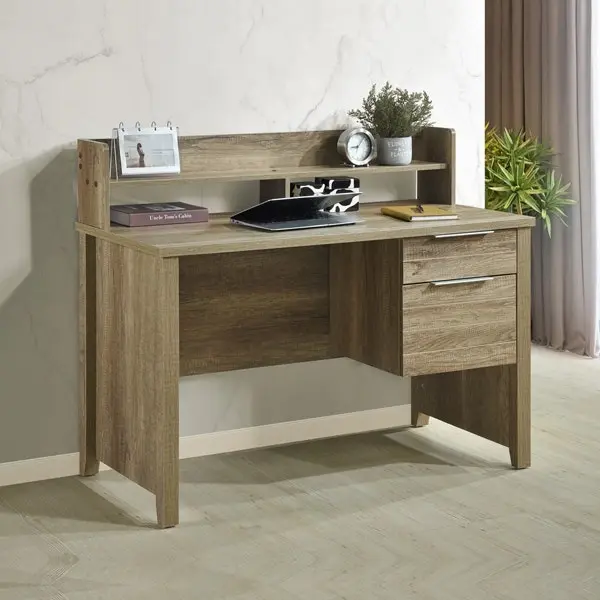 Study Desk with 2 Drawers Natural Wood like MDF Office Desk Table - Furniture