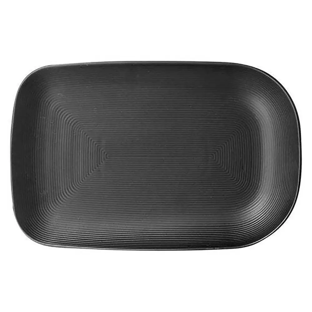 Ladelle 32cm Linear Texture Platter/Plate Porcelain Food Server/Serveware Black - Home & Garden