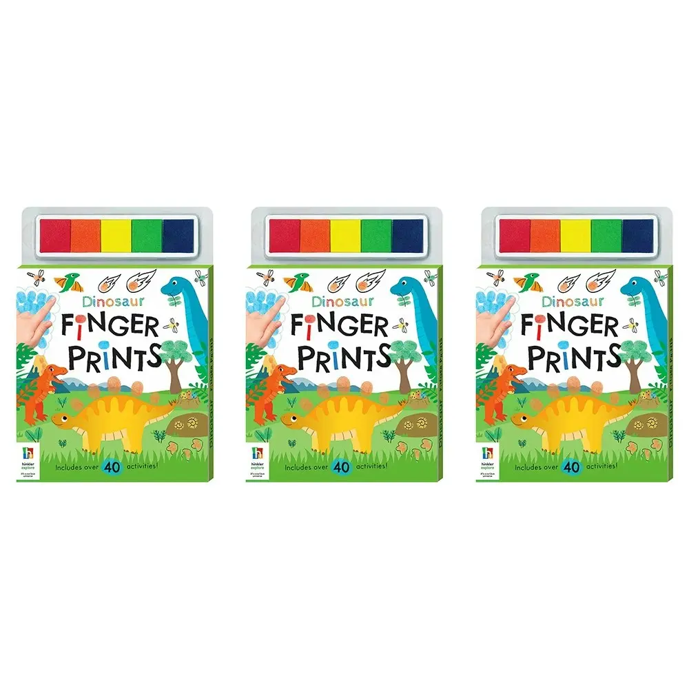 3x Kaleidoscope Dinosaurs Finger Prints Childrens Book Art/Craft Activity - Entertainment