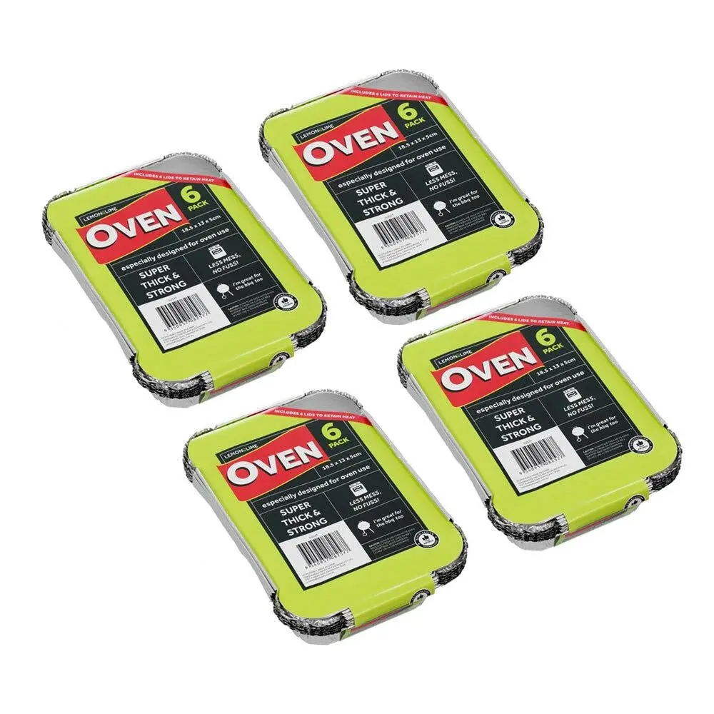 24PK Lemon & Lime Foil Container w/ Lid 18.5cm Shelf Ready Oven BBQ Bakewares - Home & Garden