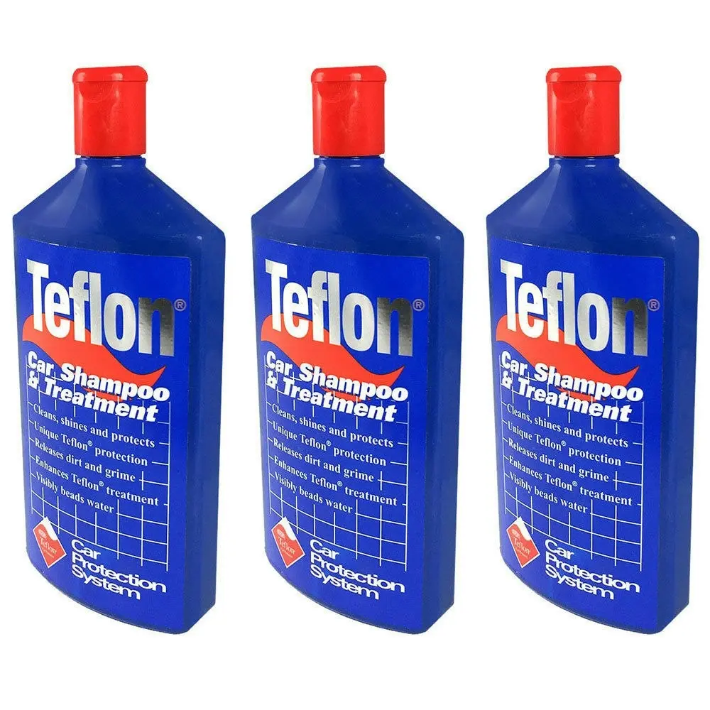 3PK Teflon Car Shampoo Treatment 500ml Vehicle Wash/Soap/Polish Clean/Protection - Automotive