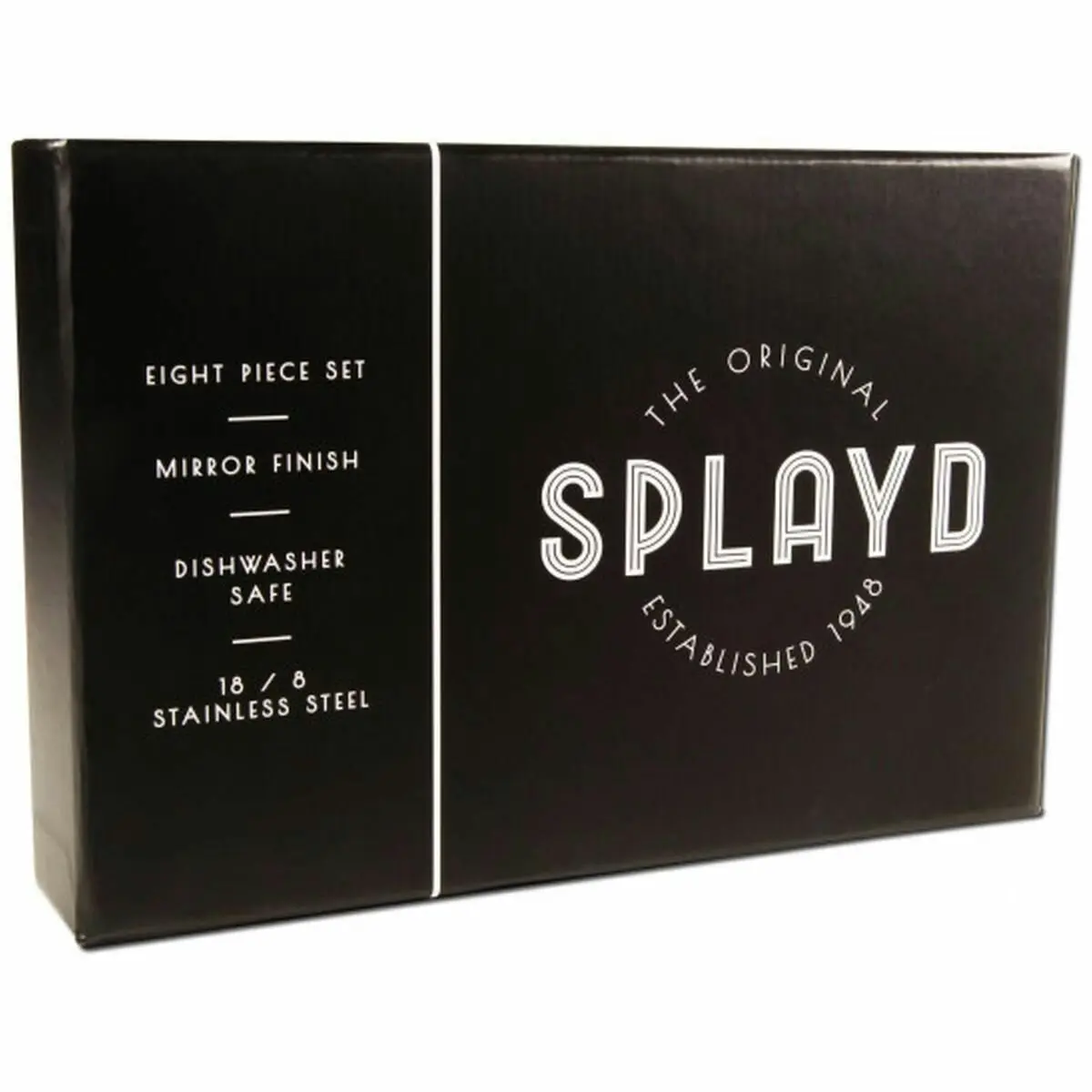 Splayd Black Label Stainless Steel Mirror 8pc Set s - Home & Garden