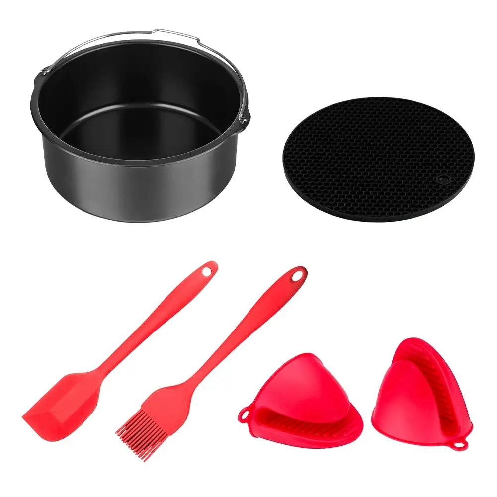 5pc Healthy Choice 20.3cm Air Fryer Accessory Mat/Spatula/Tin/Brush/Mtt Bake Set - Home & Garden