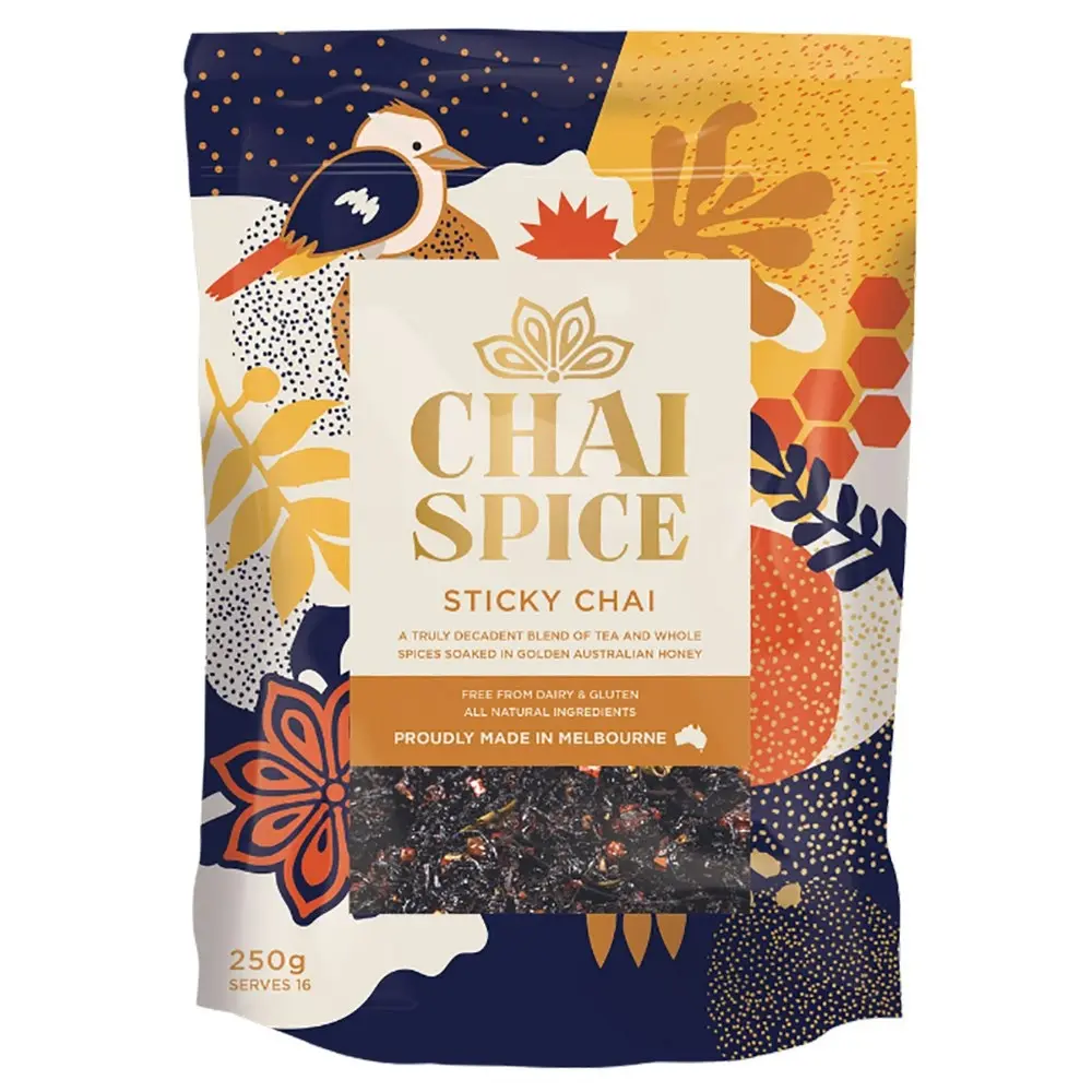 Chai Spice Sticky Chai Natural Honey Authentic Hot Drink Blend Tea Mix 250G - Groceries