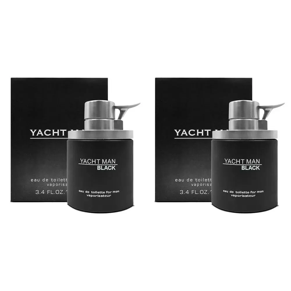 2x Myrurgia Yacht Man Black Mens Fragrance Spray 100ml Eau De Toilette EDT - Beauty
